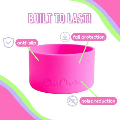 CharCharms Water Bottle Boot Hot Pink: Silicone Boot, Dishwasher-Safe, Drinkware Accessory for Hot & Cold Beverages
