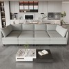 NicBex Modular 129" L Shape Sectional Sofa Sleeper Couch Set with Storage Space for Living Room - 3 of 4