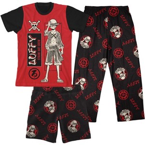 One Piece (Animated Series) All-Over Print Boy's 3-Piece Pajama Set - 1 of 1