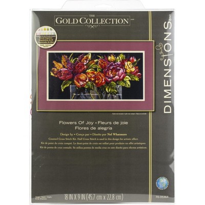 Dimensions Counted Cross Stitch Kit 18"X9"-Flowers Of Joy (14 Count)