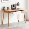 GDFStudio Deirdre 47.24" W Beech Wood Splayed Legs Computer/Writing Desk with 2 Drawers - image 2 of 4