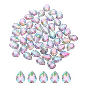 Unique Bargains Flat Back Acrylic Teardrop Rhinestone Embellishments 50 Pcs - 1 of 4