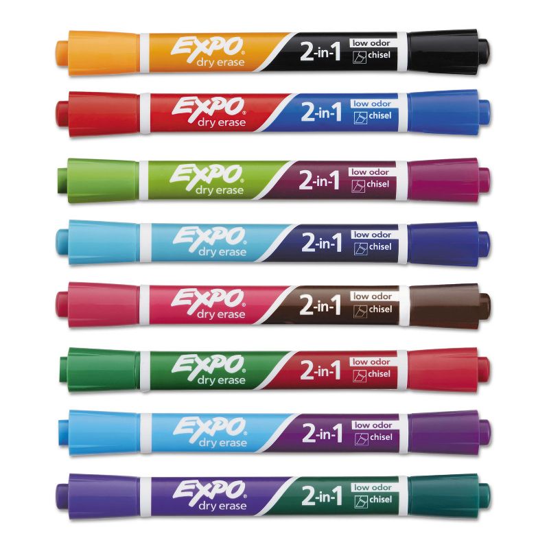 EXPO 2-in-1 Dry Erase Markers 16 Assorted Colors Medium 8/Pack 1944658, 3 of 5