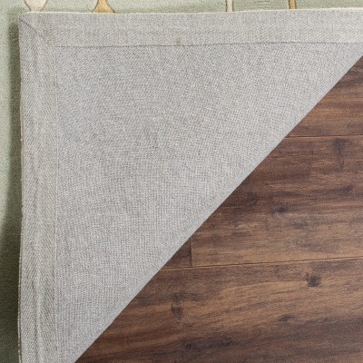 Light Green Wool and Viscose Tufted Handmade Rug, 3'6" x 5'6"