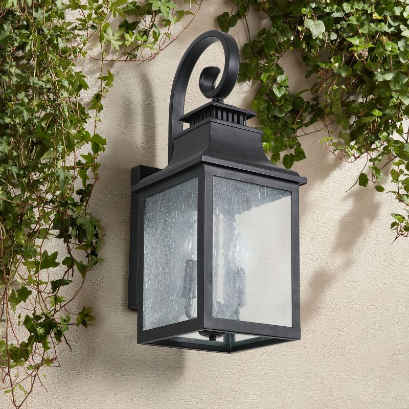 Black Square External Wall Lights Aluminum Light Fixtures Led Outdoor Wall Lights Waterproof Vintage Glass Sconce-The Pop Home, 2 of 8