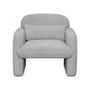 SKRAN Stylish and Minimalist Teddy Fleece Single Sofa Chair with Arms and Pillow, Armchair, Accent Chair for Living Room, Bedroom, Study,Grey - 4 of 4