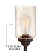 Franklin Iron Works Libby Rustic Farmhouse Table Lamp 30" Tall Bronze Metal LED Amber Seeded Glass Shade for Bedroom Living Room Bedside Nightstand - 3 of 4