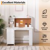 Kids Study Desk and Chair Sets with Hutch, Cork Bulletin Board, Drawer and Storage Cabinet, Wooden Children Study Table for Kids Bedroom - 4 of 4
