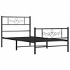 vidaXL 12" Black Twin XL Metal Bed Frame with Headboard & Footboard No Mattress - 2 of 4
