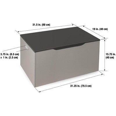 Light Gray and Dark Gray Woodgrain Toy Storage Bench