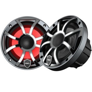 Wet Sounds REVO 6-XSG-SS GunMetal XS/Stainless Overlay Grill 6.5 Inch Marine LED Coaxial Speakers (pair) - 1 of 4