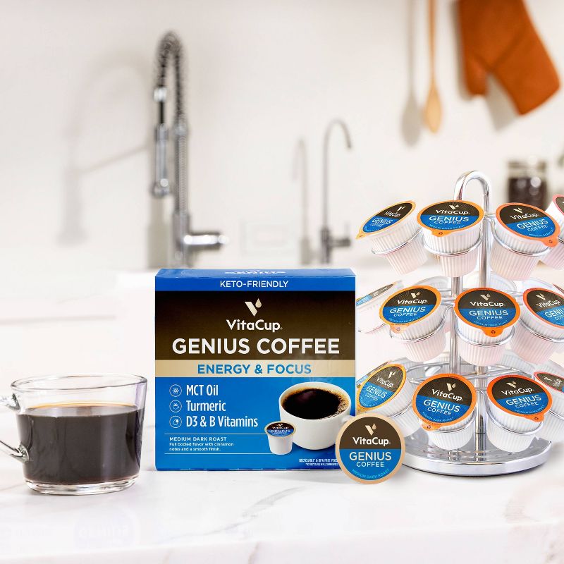VitaCup Genius Energy &#38; Focus Medium Roast Coffee - Single Serve Pods - 18ct, 4 of 9