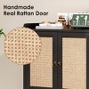SEVOBAL Utility Storage Cabinets Vintage Rattan Sideboard Cabinet, Stylish Storage for Dining Room, Living Room and Hallway, Black, 15"*26.4"*30" - 4 of 4
