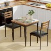 3 Piece Dining Table Set, Dining Table and Chairs Set of 2 with Spiral Legs, Dining Set for 2, Suitable for Small Spaces, Kitchen, Apartment - 3 of 4