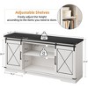 Farmhouse TV Stand and Entertainment Center for TV Up to 65 Inches with Sliding Barn Doors and Adjustable Shelf, for Living Room, Bedroom - 4 of 4
