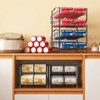 SEVOBAL Utility Storage Shelves Four Tier Can Organizer Rack Stackable Soda Can Dispenser for Refrigerator, Black, 16.92"*11.61"*3.93" - 3 of 4