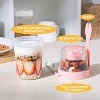 4 Pack 27oz Yogurt Parfait Cups with Lids and Spoons, Overnight Oats Containers, Reusable Topping Compartment for Breakfast with Yogurt, Cereal - 3 of 4