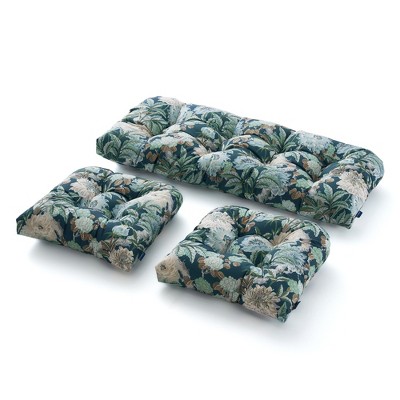 Outdoor Chair Cushions,3 Piece Loveseat Outdoor Cushions Set,Tufted/Wicker Patio Cushion for Patio Furniture All Weather,44“x19 x5,Floral