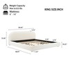 Queen/King Size Platform Bed, Boucle Fabric Upholstered Bed Frame with Curved Headboard - ModernLuxe - 3 of 4