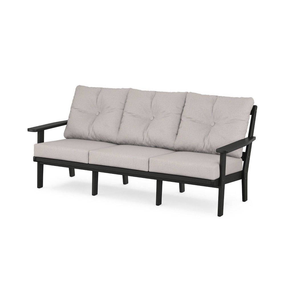 Photos - Sofa POLYWOOD Prairie Deep Seating Outdoor Patio  Black/Dune Burlap: Weathe