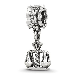 Black Bow Jewelry Sterling Silver Scales of Justice Dangle Bead Charm - 1 of 4