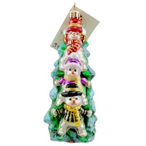 Christopher Radko 5.5 Inch Snow Stacked Sbk Christmas Snowmen Tree Tree Ornaments - 1 of 3
