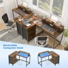 L Shaped Desk with Power Outlets & LED Lights, Computer Desk with Drawers & Shelves, Corner Desk Gaming Desk Home Office Desk - 4 of 4