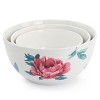 Gibson 3 Piece Fine Ceramic Floral Bowl Set in White - 2 of 4