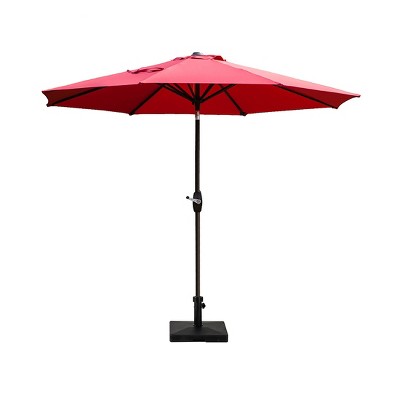 WestinTrends 9 Ft Outdoor Patio Market Table Umbrella with Square Concrete Base