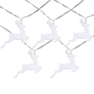 Northlight 10-ct LED Warm White Reindeer Christmas Lights - 3' Clear Wire - 1 of 4