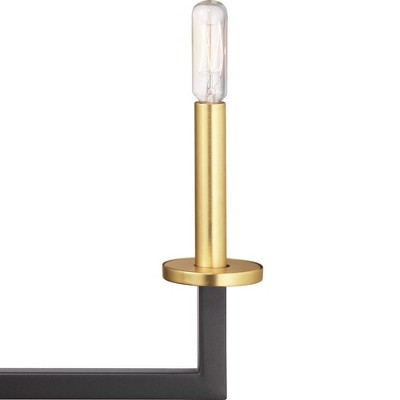 Blakely Graphite and Brass 6-Light Linear Chandelier
