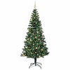 vidaXL Artificial Pre-lit Christmas Tree Green 94.5" PVC and Metal - 3 of 4