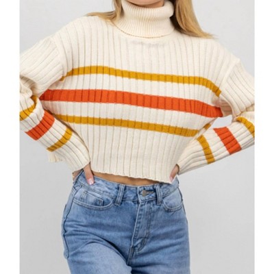 Women's AUBURN STRIPE TURTLENECK SWEATER - PAPERMOON