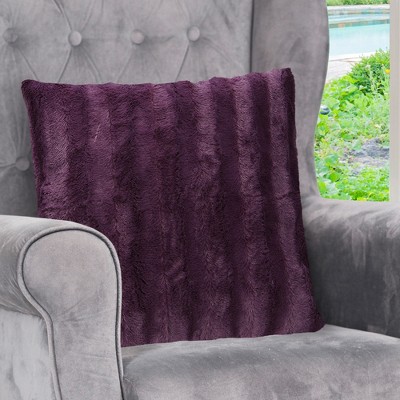 Purple Faux Fur 18" x 18" Decorative Pillow Cover