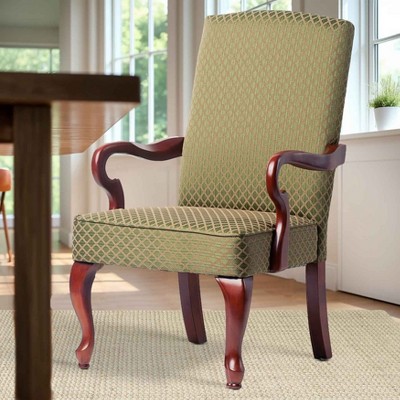 CAVINAS Jacquard Diamond Fabric Accent Chair with High Backrest,Gooseneck Armchair,Upholstered Living Room Chairs,Reading Chairs for Living Room