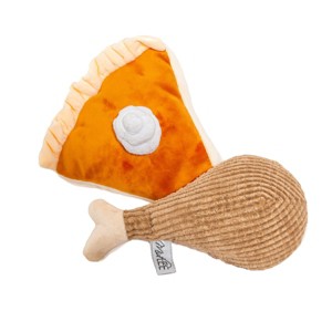 Midlee Thanksgiving Meal Dog Toy Set - Pumpkin Pie & Turkey Leg - 1 of 4