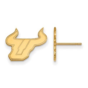 Black Bow Jewelry 10k Yellow Gold South Florida Bulls NCAA Post Earrings - 1 of 3