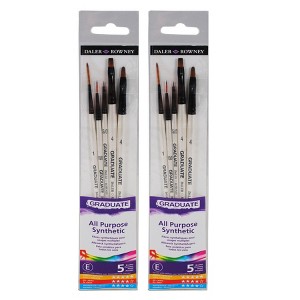 Daler-Rowney Graduate Detail Brush Set, Synthetic, 5 Pieces Per Set, 2 Sets - 1 of 2