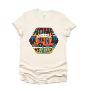 Simply Sage Market Women's Home Is Where We Park It Badge Short Sleeve Graphic Tee - 1 of 3