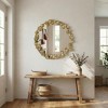 Spassway 35" Gold Metal Petal Frame Decorative Wall Mirror Modern Decor Round Vanity Mirror for Bathroom Living Room Entryway Hallway Dining Room - 3 of 4