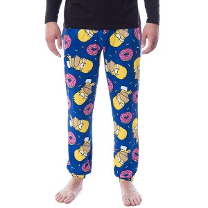Seven Times Six The Simpsons Mens' Homer Sprinkles Donuts Sleep Pajama Jogger Pants Blue - 1 of 4
