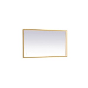 Elegant Lighting Pier 18x36 inch LED Mirror with Adjustable Color Temperature 3000K/4200K/6400K in Brass - 1 of 4
