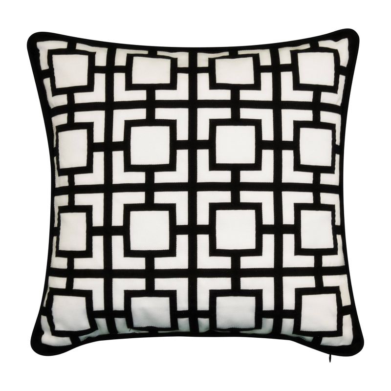 20" x 20" Modern Links Applique Decorative Patio Throw Pillow - Edie@Home, 1 of 7