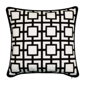 20" x 20" Modern Links Applique Decorative Patio Throw Pillow - Edie@Home