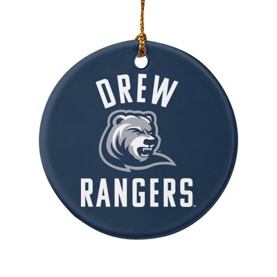 Drew University Rangers Logo Porcelain Holiday Christmas Tree Ornament