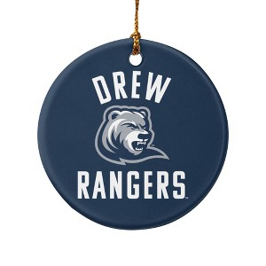 Drew University Rangers Logo Porcelain Holiday Christmas Tree Ornament - 1 of 4
