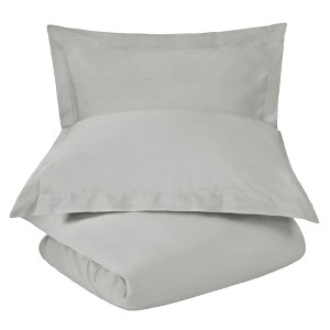 Modern 600 Thread Count Solid Cotton Blend Duvet Cover Set by Blue Nile Mills - 1 of 4