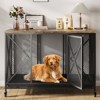 48" Large Dog Crate Furniture, Heavy Duty Dog Kennel with Flip Top & Wheels, Decorative Dog Cage End Table, Chew-Resistant Pet House - 2 of 4
