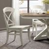 Roundhill Furniture Harola Cross-back Dining Side Chairs, Smoky White Finish, Set of 2 - 2 of 4