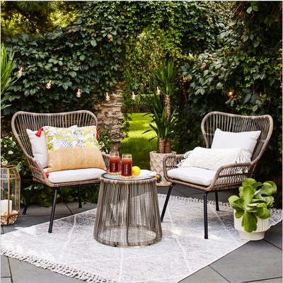 latigo 3 piece rattan patio set